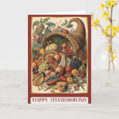 Happy Thanksgiving Cornucopia Folded Greeting Card カード (黄色い花)