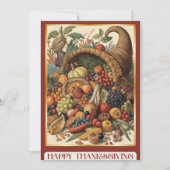 Happy Thanksgiving Cornucopia Greeting Card シーズンカード (正面)
