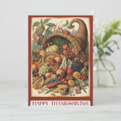 Happy Thanksgiving Cornucopia Greeting Card シーズンカード (スタンド正面)