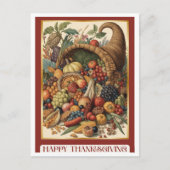 Happy Thanksgiving Cornucopia Postcard ポストカード (正面)