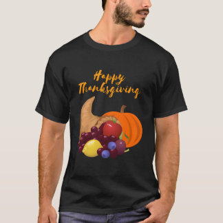 Happy Thanksgiving Cornucopia Tシャツ