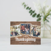 Happy Thanksgiving Country 素朴 Family Photo シーズンポストカード (スタンド正面)