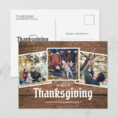 Happy Thanksgiving Country 素朴 Family Photo シーズンポストカード (正面/裏面)