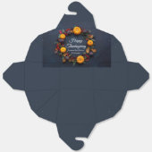 Happy Thanksgiving Custom Pumpkin Wreath Modern フェイバーボックス (見開き)