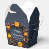 Happy Thanksgiving Custom Pumpkin Wreath Modern フェイバーボックス (見開き)
