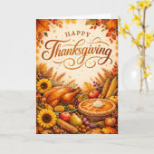 Happy Thanksgiving - Customisable Card カード (黄色い花)