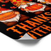 Happy Thanksgiving Cute Gnomes Pumpkin Autumn Leav ポスター (角)