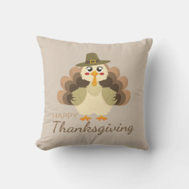 Happy Thanksgiving Cute Turkey クッション