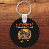 Happy Thanksgiving Dabbing Gamer Turkey Kids Boys  キーホルダー (正面)