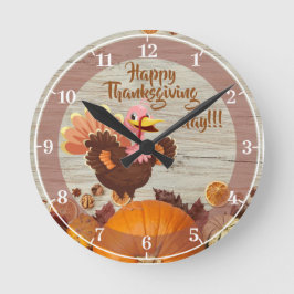 Happy Thanksgiving Day Acrylic Wall Clock ラウンド壁時計