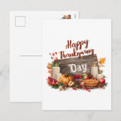 Happy Thanksgiving Day Postcard シーズンポストカード (正面/裏面)