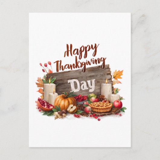 Happy Thanksgiving Day Postcard シーズンポストカード (正面)