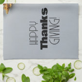 Happy Thanksgiving Day White Pumpkins  キッチンタオル (折り畳み)