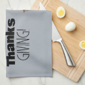 Happy Thanksgiving Day White Pumpkins  キッチンタオル (四つ折り)