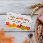 Happy Thanksgiving Fall Leaves Custom Business ギフトタグ