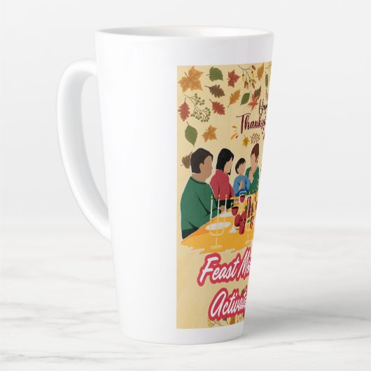 Happy Thanksgiving Feast Mode Activated tee カフェラテマグ (左アングル)