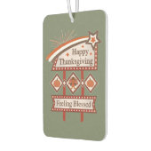 Happy Thanksgiving Feeling Blessed Retro Sign カーエアーフレッシュナー (左)