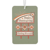 Happy Thanksgiving Feeling Blessed Retro Sign カーエアーフレッシュナー (裏面)