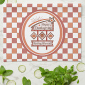 Happy Thanksgiving Feeling Blessed Retro Sign キッチンタオル (折り畳み)