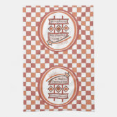 Happy Thanksgiving Feeling Blessed Retro Sign キッチンタオル (縦)