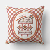 Happy Thanksgiving Feeling Blessed Retro Sign クッション (正面)