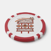 Happy Thanksgiving Feeling Blessed Retro Sign ポーカーチップ (シングル)