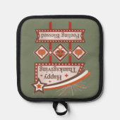 Happy Thanksgiving Feeling Blessed Retro Sign 鍋敷き (正面)