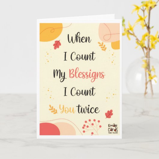 Happy Thanksgiving for a Special Person カード (黄色い花)