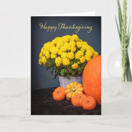 Happy Thanksgiving For Anyone Mums and Pumpkins シーズンカード