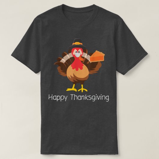 Happy Thanksgiving for Boy Girls Kids pupkin pie F Tシャツ (デザイン正面)