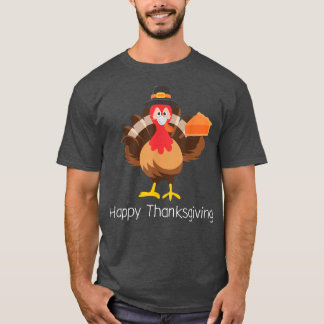 Happy Thanksgiving for Boy Girls Kids pupkin pie F Tシャツ