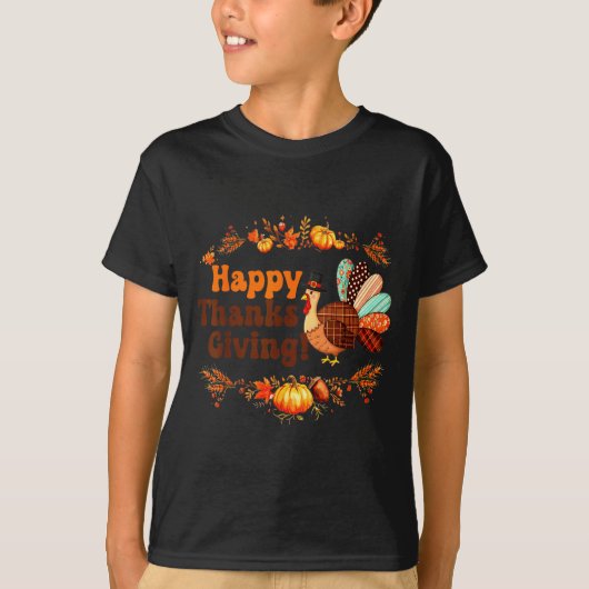 Happy Thanksgiving For Turkey Day Family Dinner Me Tシャツ (正面)