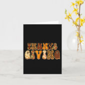 Happy Thanksgiving For Turkey Day Family Dinner Th カード (黄色い花)