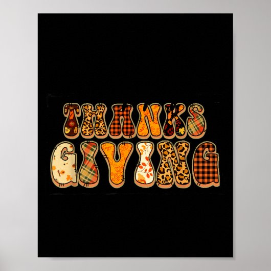 Happy Thanksgiving For Turkey Day Family Dinner Th ポスター (正面)