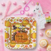 Happy Thanksgiving Friends and Family ペーパープレート (パーティー)