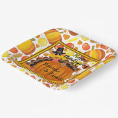 Happy Thanksgiving Friends and Family ペーパープレート (傾斜あり)