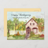 Happy Thanksgiving From Realtor Custom Name シーズンポストカード (正面/裏面)