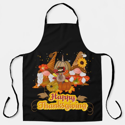 Happy Thanksgiving Gnome エプロン (正面)