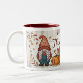 Happy Thanksgiving Gnomes and Pumpkins Autumn Fall ツートーンマグカップ (左)