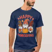 Happy Thanksgiving Gnomes Cute Coffee & Pumpkin Tシャツ (正面)