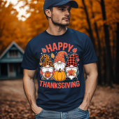 Happy Thanksgiving Gnomes Cute Coffee & Pumpkin Tシャツ