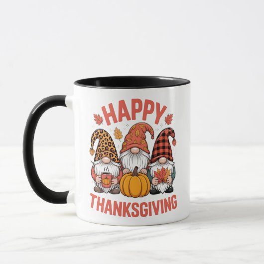Happy Thanksgiving Gnomes Cute Coffee & Tea マグカップ (左)