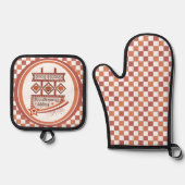 Happy Thanksgiving Grateful & Blessed Retro Sign 鍋つかみ&鍋敷きセット (正面)