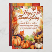 Happy Thanksgiving Greeting シーズンカード (正面/裏面)