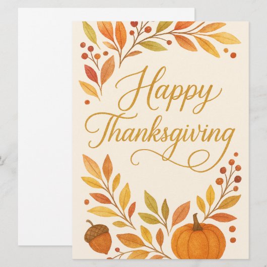 Happy Thanksgiving Greeting Card シーズンカード (正面/裏面)