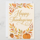 Happy Thanksgiving Greeting Card シーズンカード (正面)