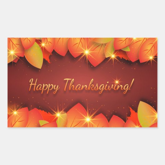 Happy Thanksgiving Greetings 長方形シール (正面)