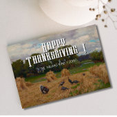 Happy Thanksgiving Harvest Card with Turkeys カード