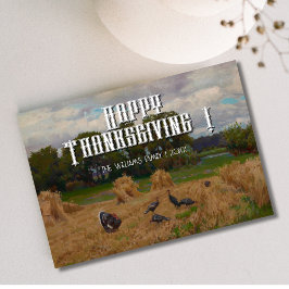 Happy Thanksgiving Harvest Card with Turkeys カード