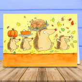 Happy Thanksgiving Hedgehogs Greeting  カード